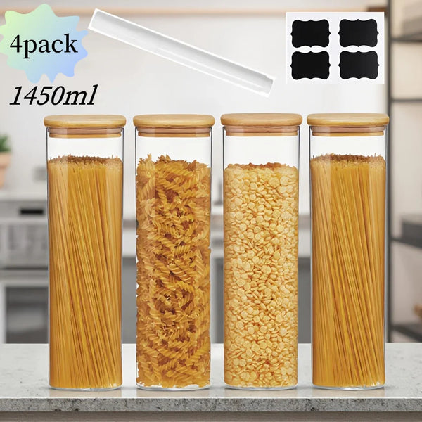 Potes de Vidro Herméticos com Tampa — Kit 2 ou 4 unidades (1450ml)